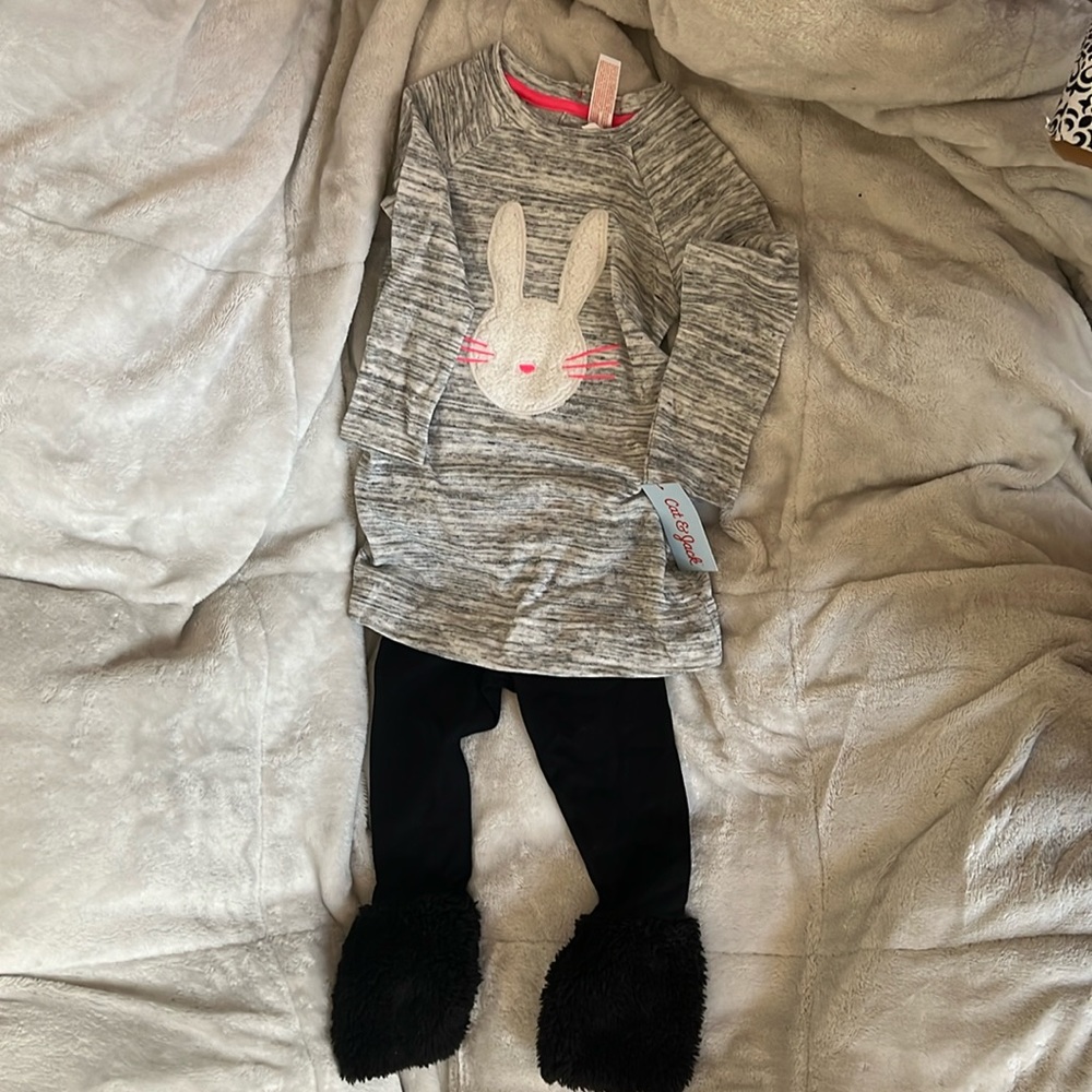 Cat&Jack, 2 piece set, girls, 3t, grey and black, NWT